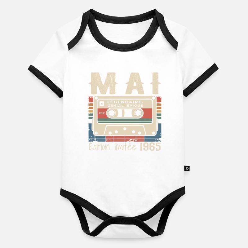 Mai 1965 Body Bébé bio contrasté manches courtes