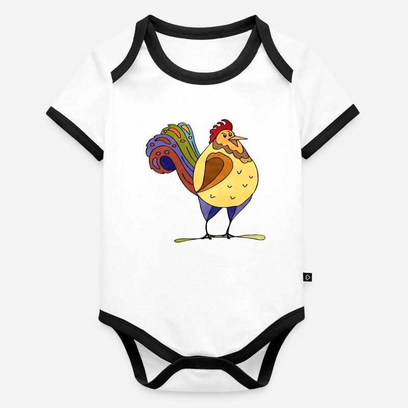 Rooster Organic Baby Contrasting Bodysuit