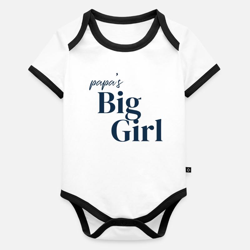 Papas große Mädchen-Typografie Baby Bio-Kurzarm-Kontrastbody