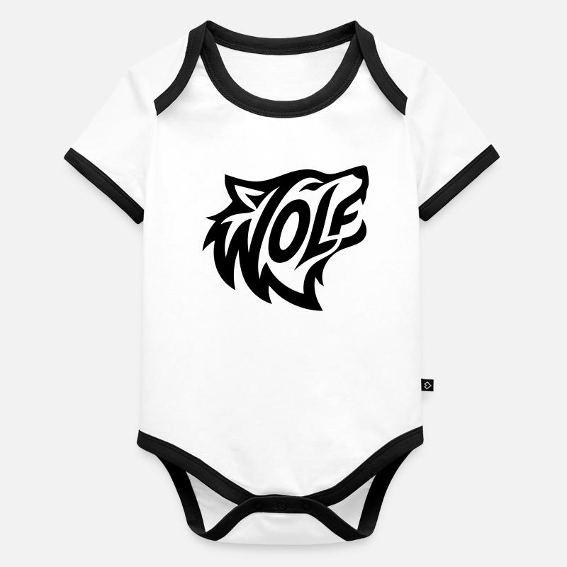 Loup Sauvage Body Bébé bio contrasté manches courtes