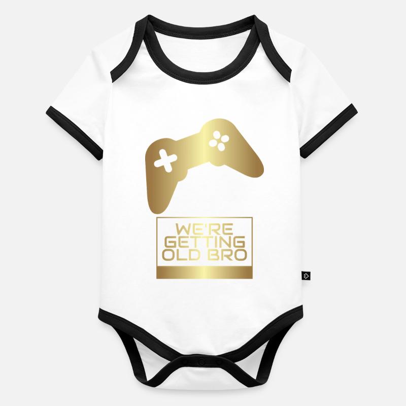 On devient vieux, frère gamer Body Bébé bio contrasté manches courtes