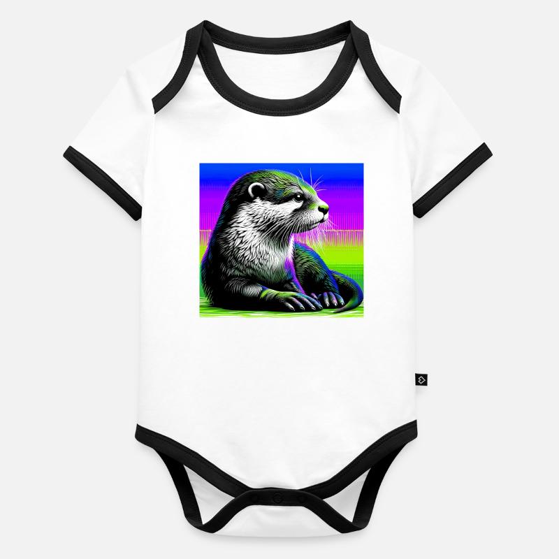 otter Organic Baby Contrasting Bodysuit