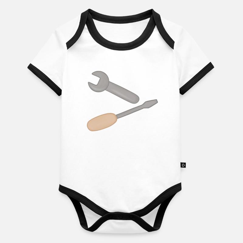 Tool duo: wrench & screwdriver Organic Baby Contrasting Bodysuit