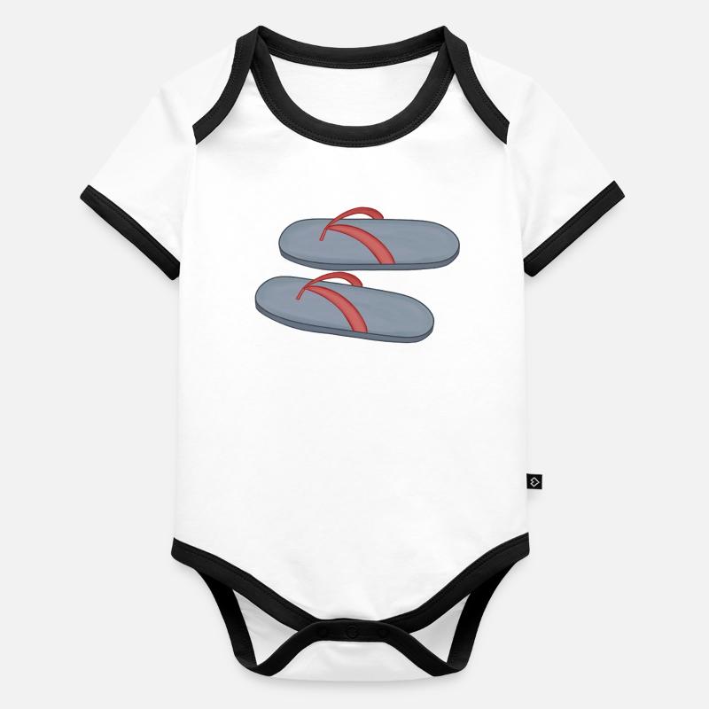 Beach Flip Flop Design Organic Baby Contrasting Bodysuit