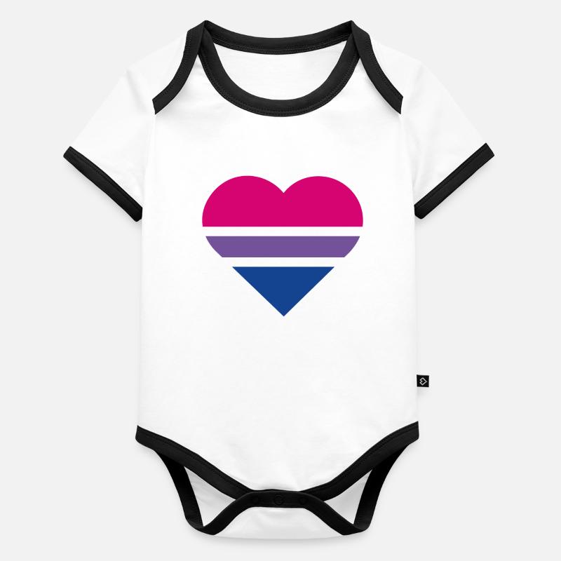 Pride Flag Heart · Bisexual Baby Bio-Kurzarm-Kontrastbody