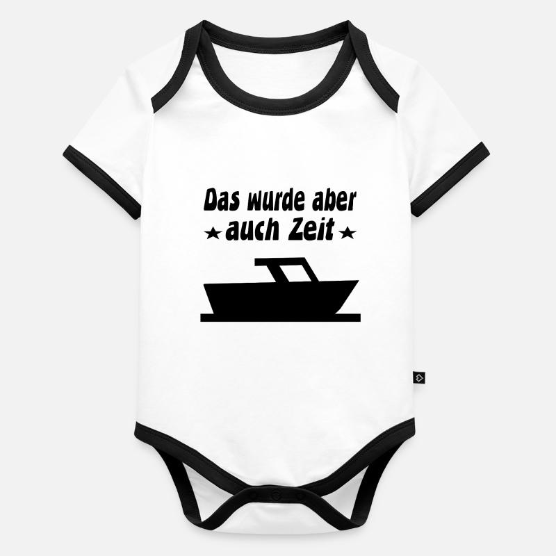 Motorboot Baby Bio-Kurzarm-Kontrastbody