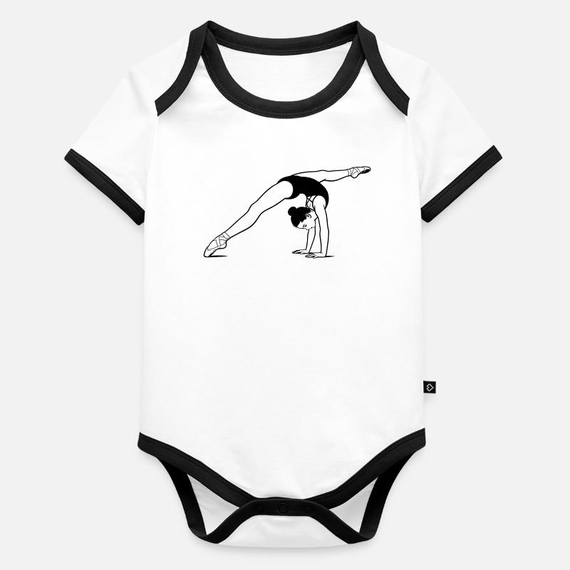 Gymnastik Baby Bio-Kurzarm-Kontrastbody