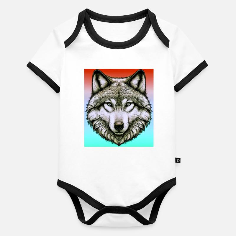 Wolf Organic Baby Contrasting Bodysuit