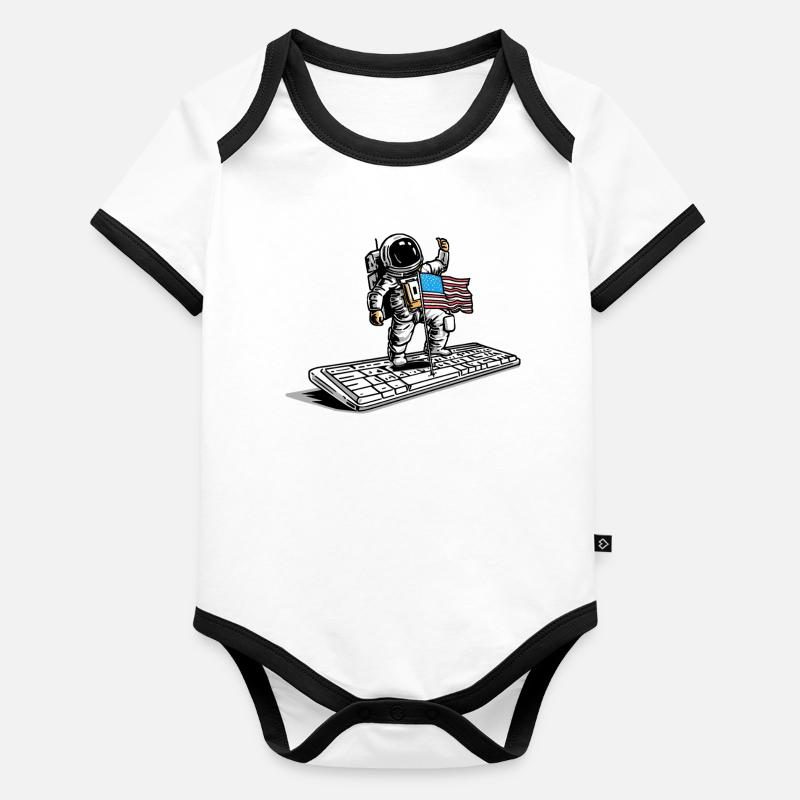 CONQUÊTE DE L'ESPACE - humour geek astronaute Body Bébé bio contrasté manches courtes
