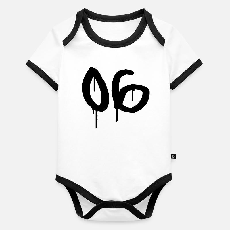 Nombre 06 Style Graffiti Urbain Body Bébé bio contrasté manches courtes