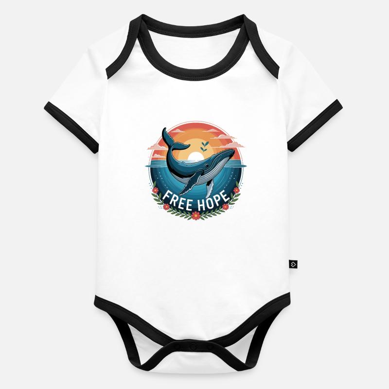 FREE HOPE :: Hope/ Timmy der Wal in der Ostsee Baby Bio-Kurzarm-Kontrastbody
