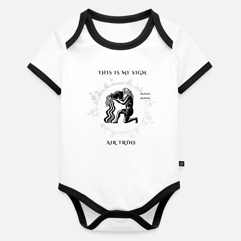 Mon signe Verseau Body Bébé bio contrasté manches courtes