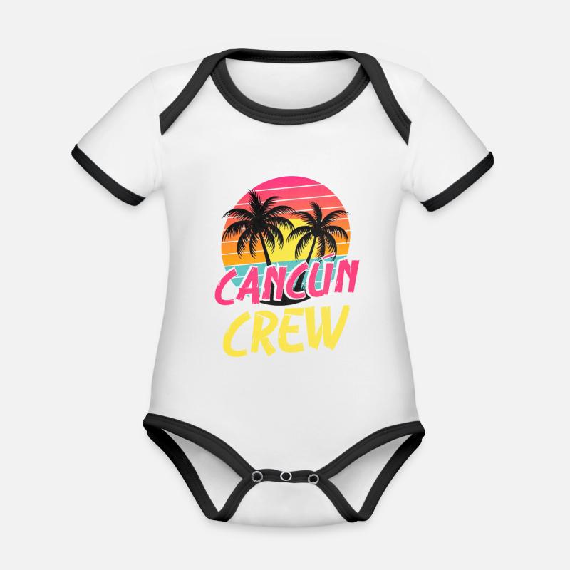Équipe de Cancun - Body Bébé bio contrasté manches courtes - blanc/noir