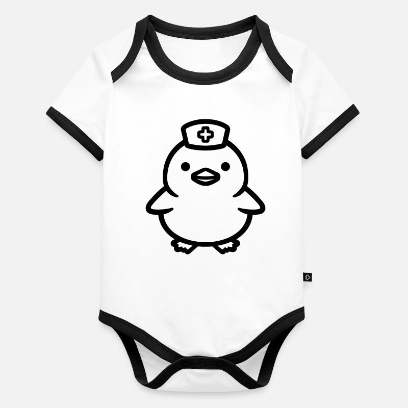 infirmière Body Bébé bio contrasté manches courtes
