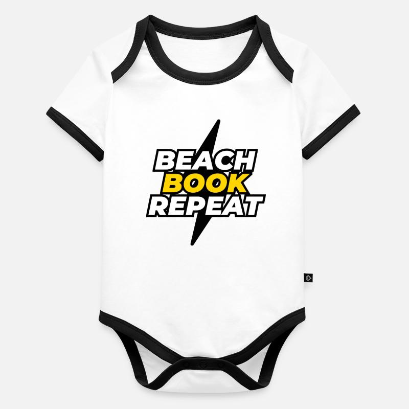 Beach Book Repeat Organic Baby Contrasting Bodysuit