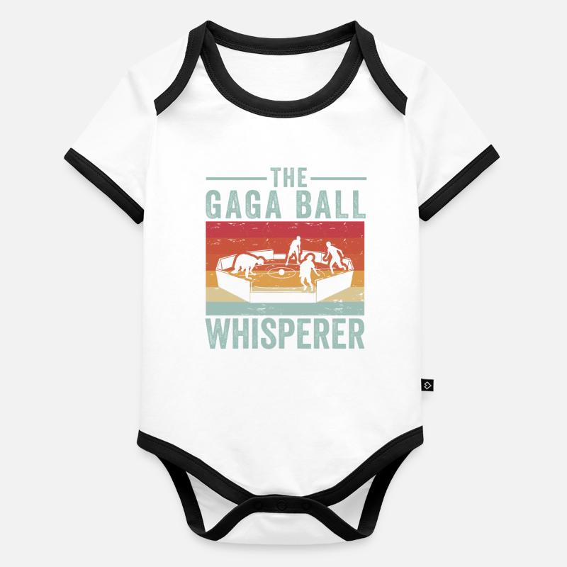 Gaga-Kugel-Flüsterer Baby Bio-Kurzarm-Kontrastbody
