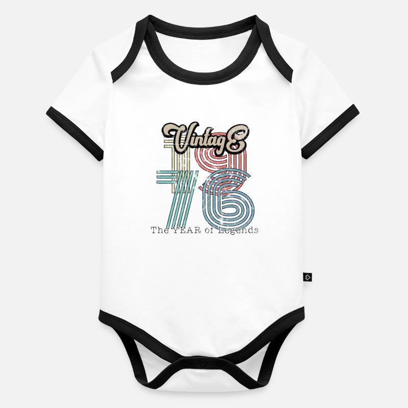 Millésime 1976 Body Bébé bio contrasté manches courtes