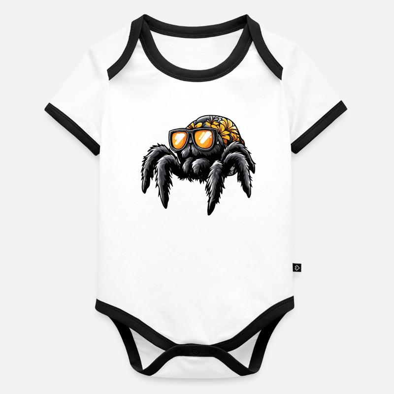 Tarantula Comic Holidays Body Bébé bio contrasté manches courtes