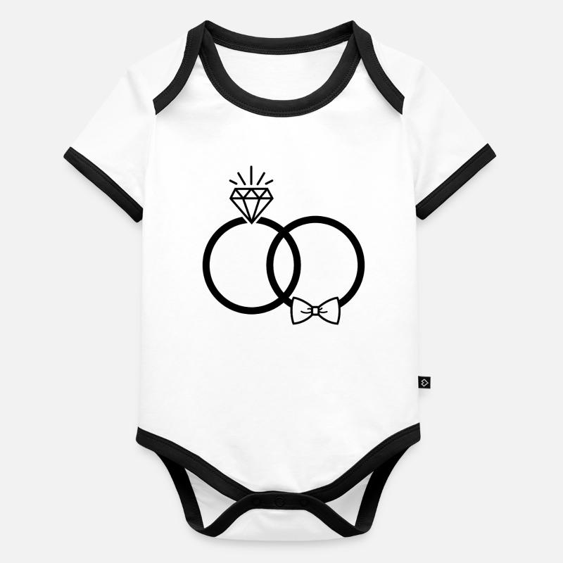 Wedding rings Organic Baby Contrasting Bodysuit