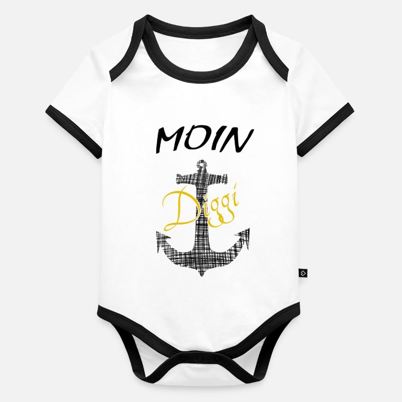 Anker Hamburg Diggi Body Bébé bio contrasté manches courtes