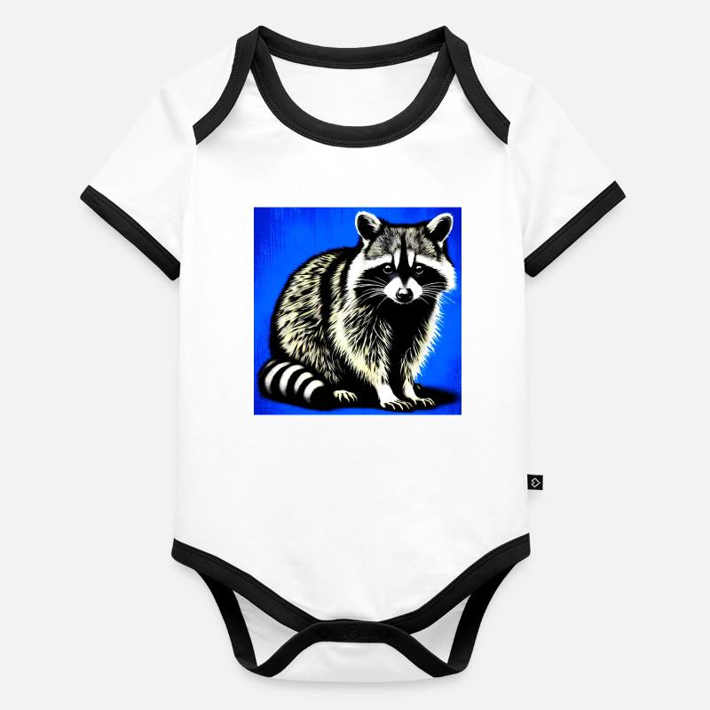 Raton laveur Body Bébé bio contrasté manches courtes