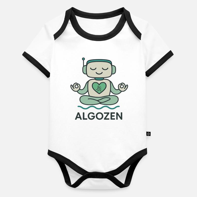 Robot Zen Body Bébé bio contrasté manches courtes