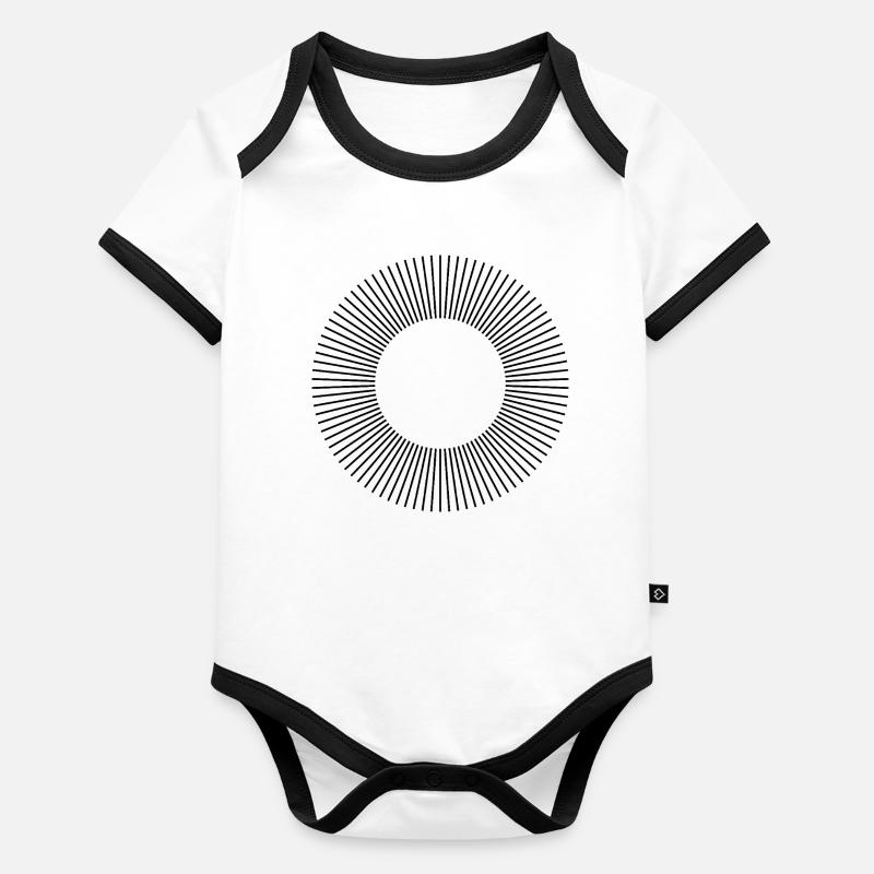 Linienkreis-Kompositionsdesign Baby Bio-Kurzarm-Kontrastbody