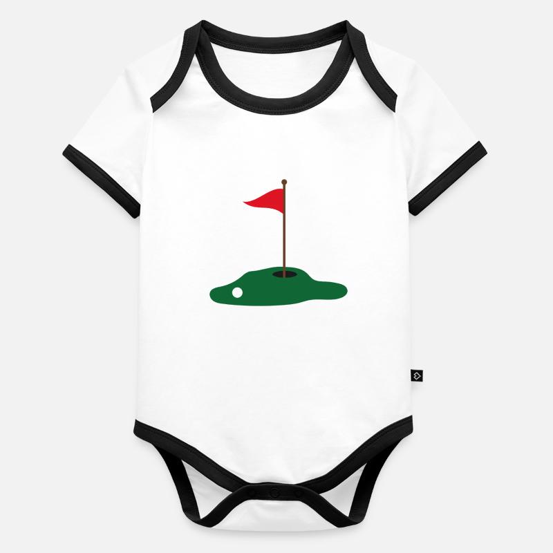Golf Green - Body Bébé bio contrasté manches courtes -