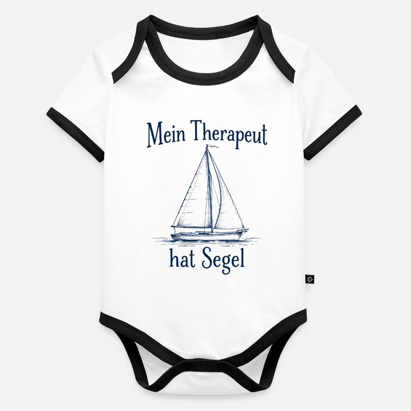 Sailing Sailor Funny Fun Sailboat Graphic Organic Baby Contrasting Bodysuit