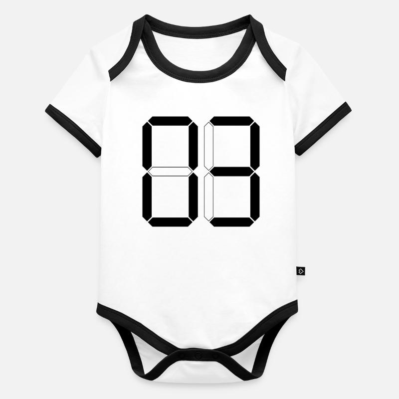 NUMMER 03 Null Drei Geburtstag Geschenk Digital Baby Bio-Kurzarm-Kontrastbody