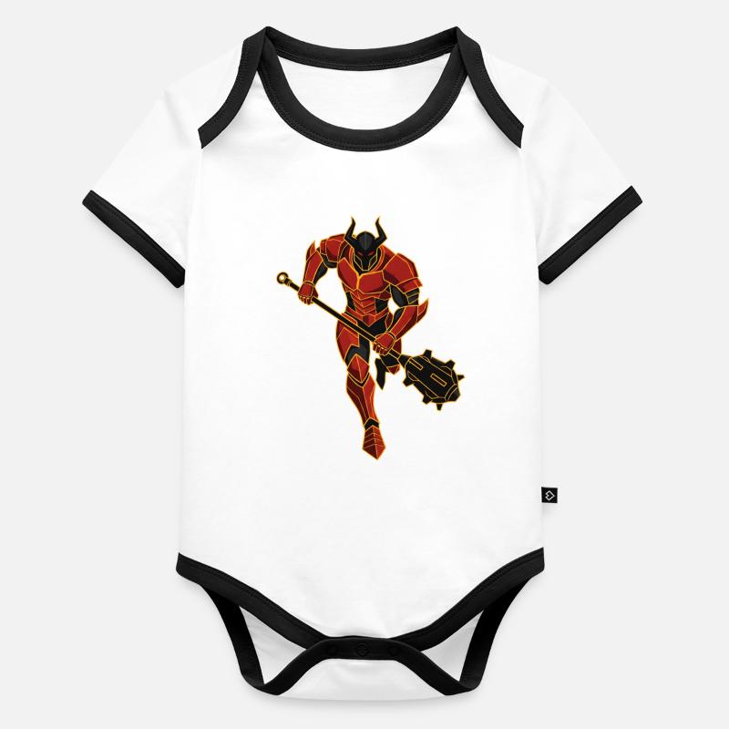 Devil Demon Mask Death Fantasy Satan Halloween Organic Baby Contrasting Bodysuit