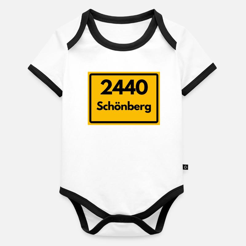 ANCIEN CODE POSTAL RETRO 2440 SCHÖNBERG HEIMAT Body Bébé bio contrasté manches courtes