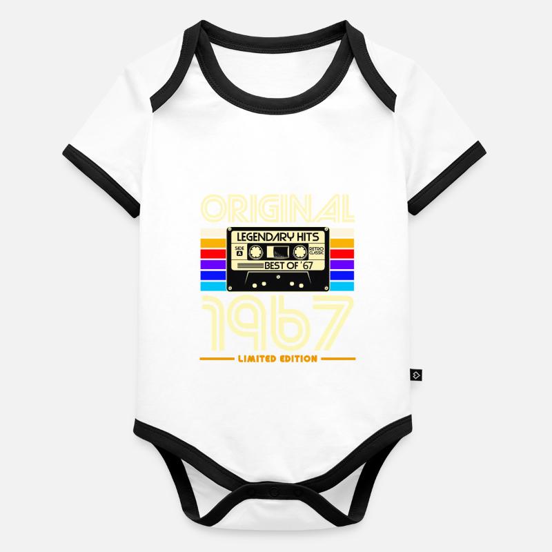 Original 1967 Limited Edition Retro Baby Bio-Kurzarm-Kontrastbody