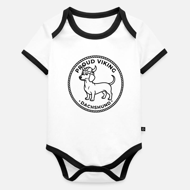 Fierté viking teckel Body Bébé bio contrasté manches courtes