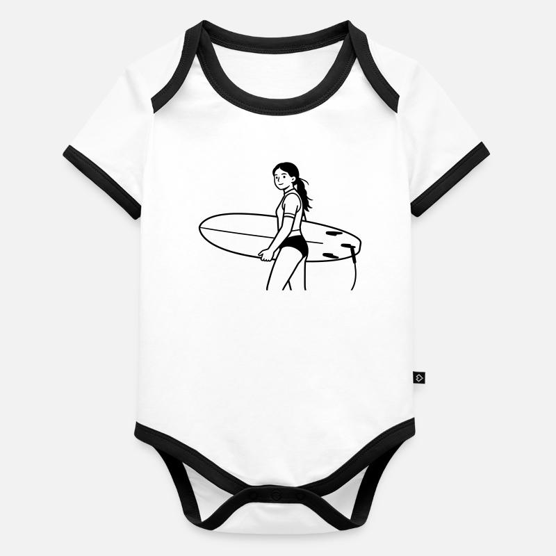 surfer Body Bébé bio contrasté manches courtes
