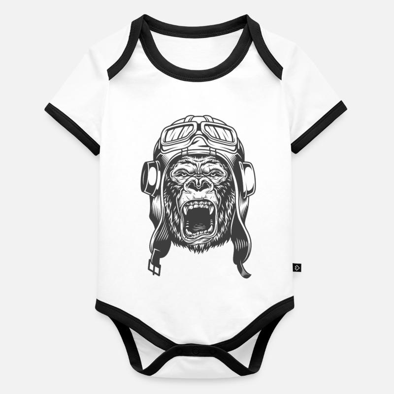 Conception du pilote Gorilla Body Bébé bio contrasté manches courtes