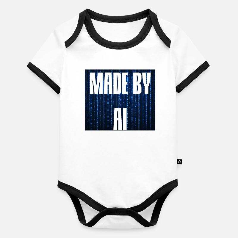 Made by AI blue Organic Baby Contrasting Bodysuit