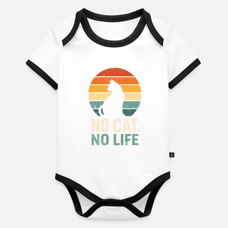 Kein Katze, Kein Leben Baby Bio-Kurzarm-Kontrastbody