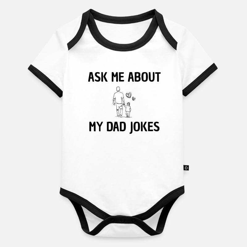 Ask me for daddy jokes Organic Baby Contrasting Bodysuit