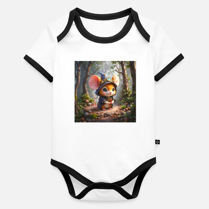 Shining Forest Mage Mouse Organic Baby Contrasting Bodysuit