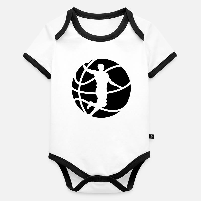 basket-ball Body Bébé bio contrasté manches courtes