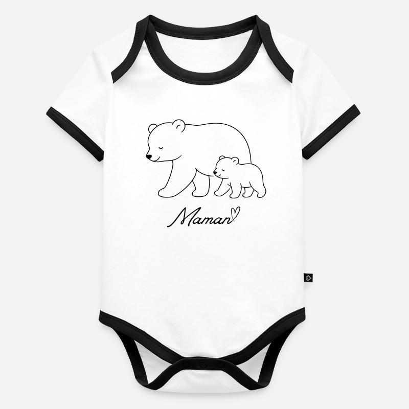 Mama Bär, Bär, Muttertag. Baby Bio-Kurzarm-Kontrastbody