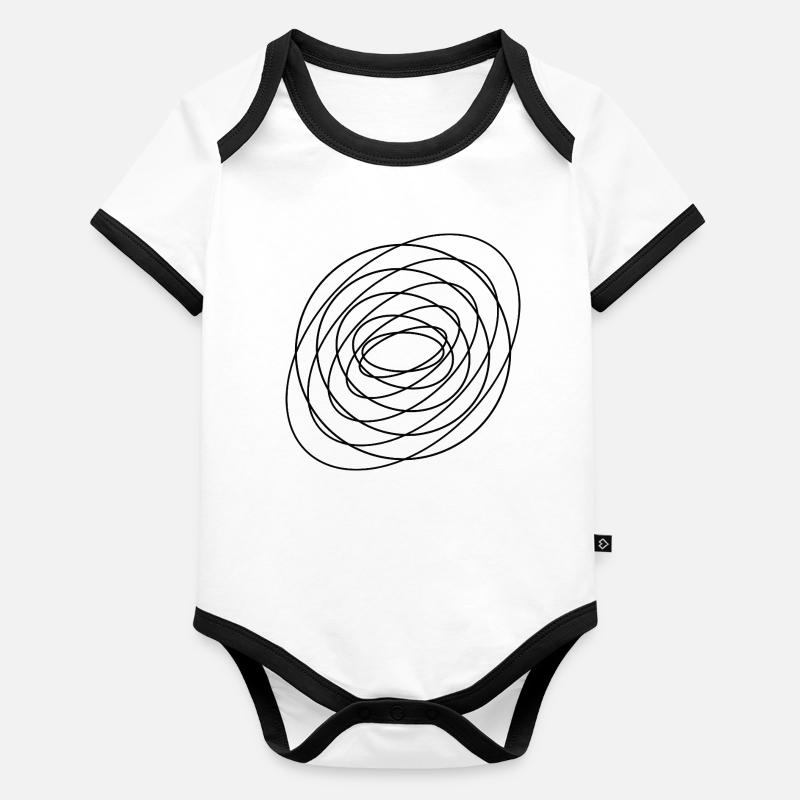 Cercle spiral abstrait enroulé Body Bébé bio contrasté manches courtes