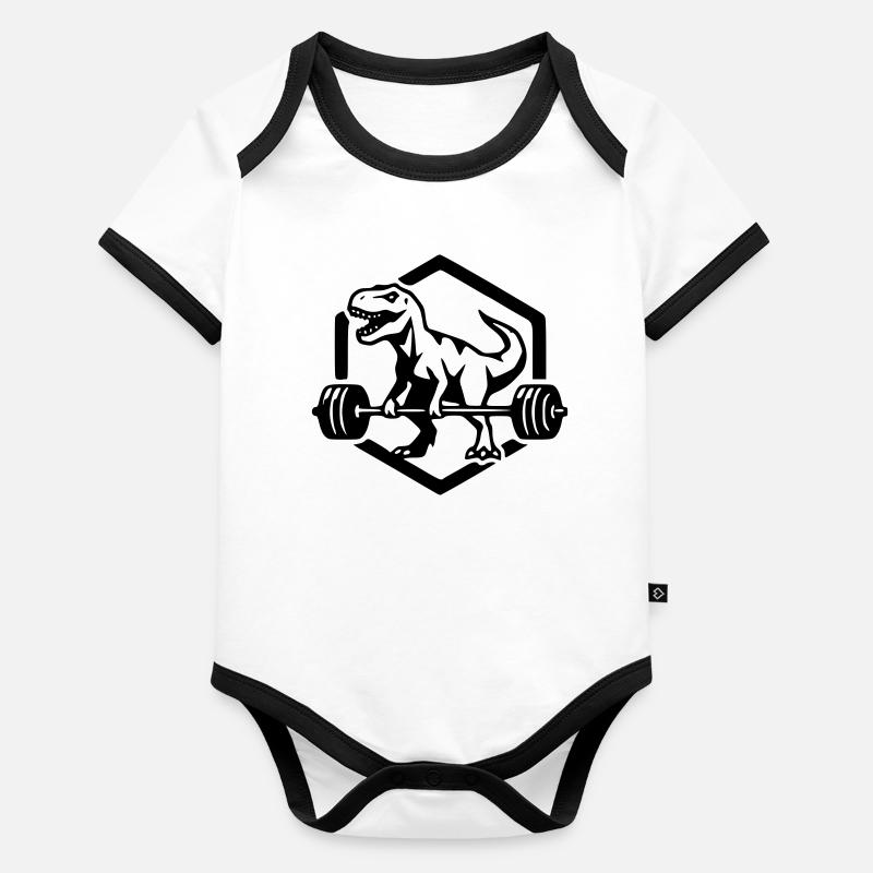 T-Rex - Baby Bio-Kurzarm-Kontrastbody -