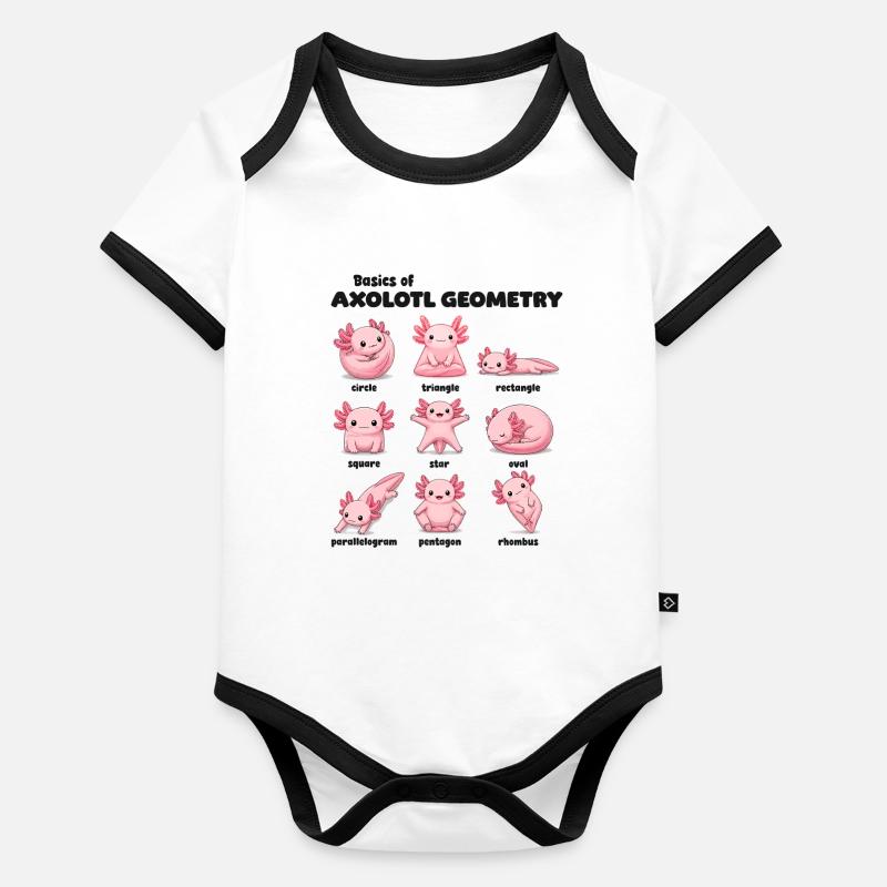 Axolotl Geometry Basics Funnier Organic Baby Contrasting Bodysuit
