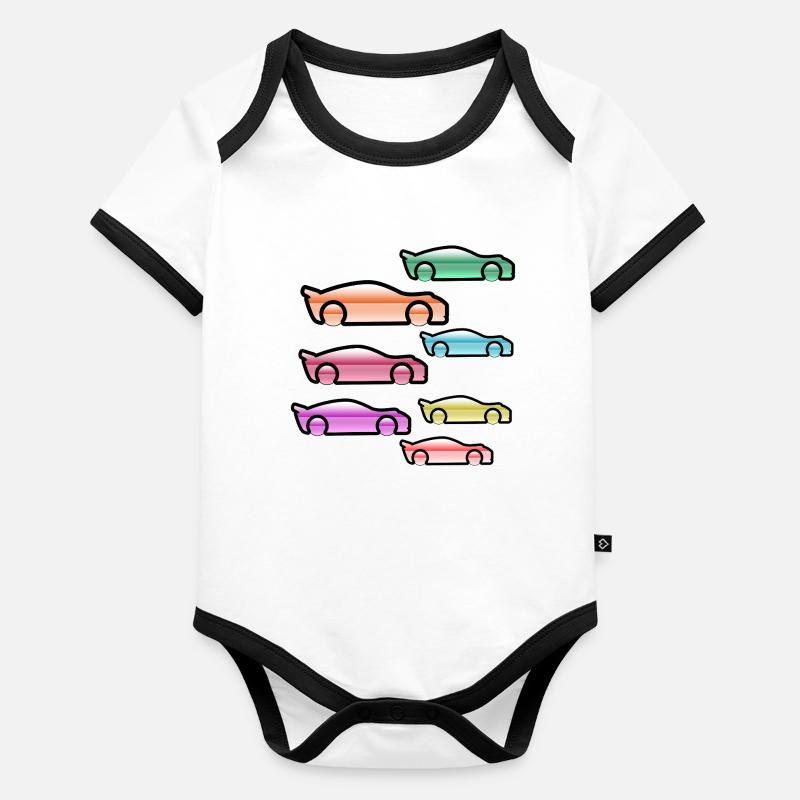 Autos Baby Bio-Kurzarm-Kontrastbody
