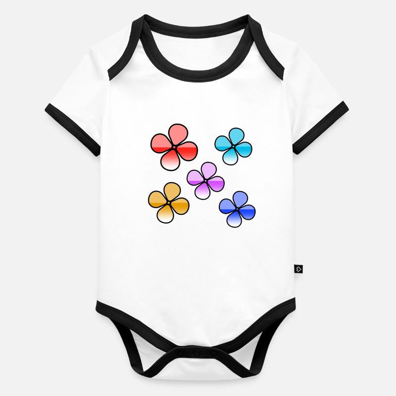 Body Bébé bio contrasté manches courtes
