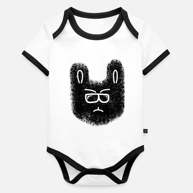 Nerd bunny with glasses Organic Baby Contrasting Bodysuit