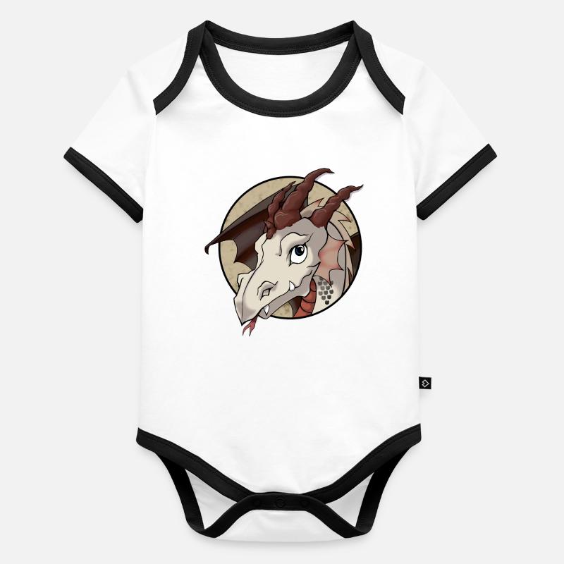 Dragon mignon Body Bébé bio contrasté manches courtes