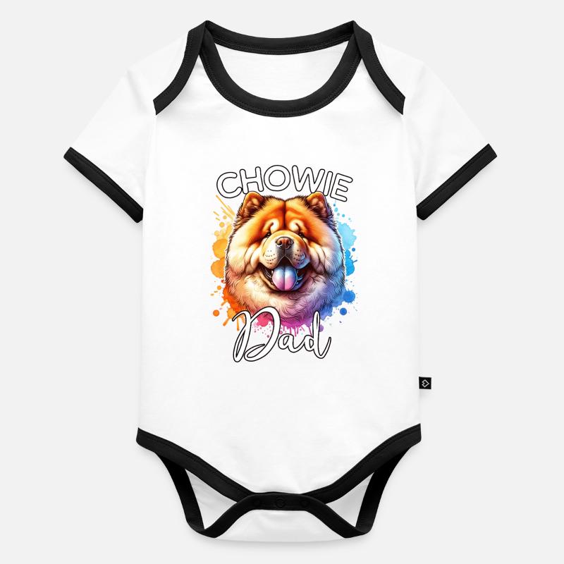 Chowchow Papa Baby Bio-Kurzarm-Kontrastbody